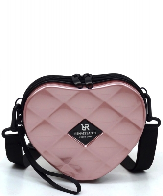 ABS Plastic Heart Mini Crossbody Bag PC715 PINK